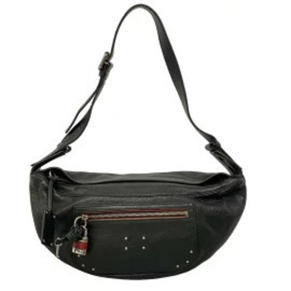 Chloe Mr Paddington Shoulder Bag Black x Red Leather